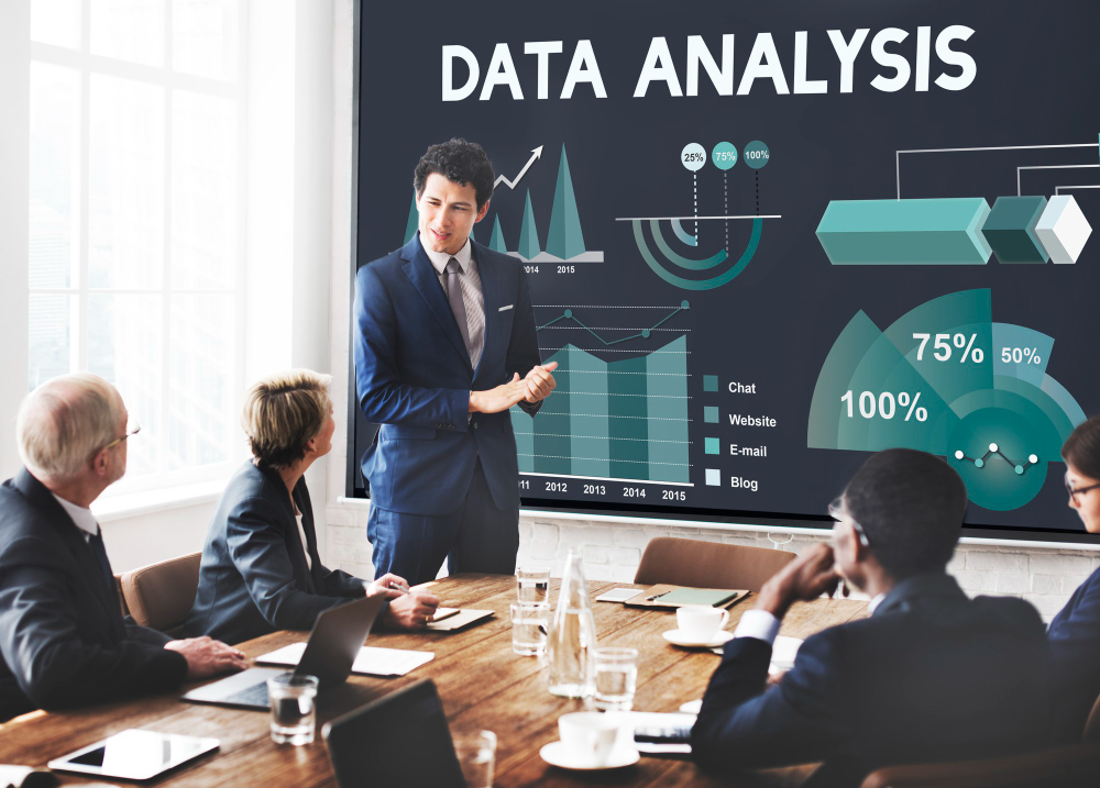 Data driven facility management dashboard on screens