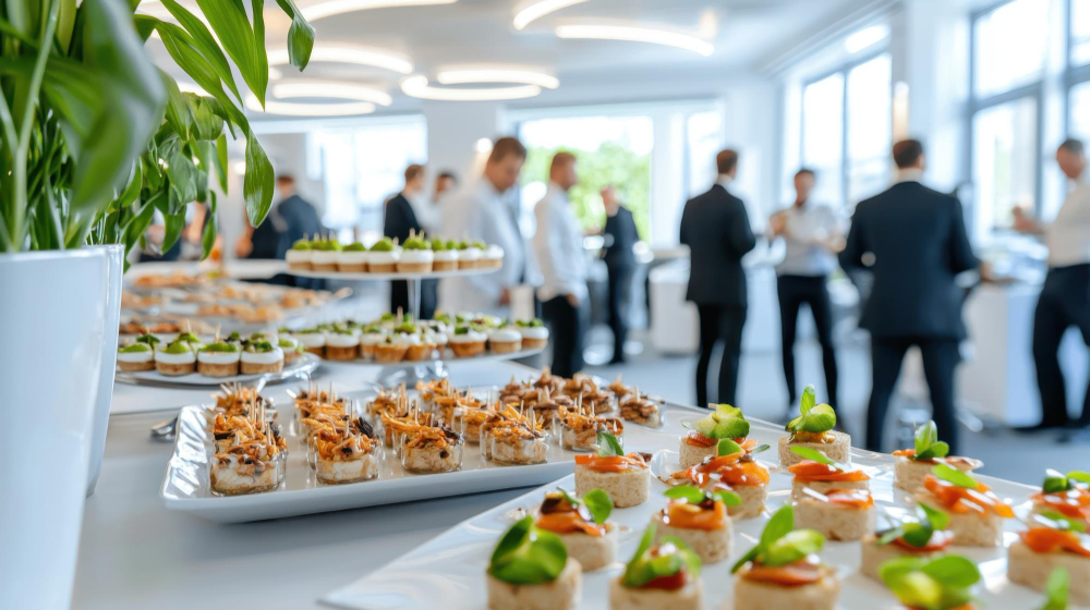 High-end corporate catering and food presentation
